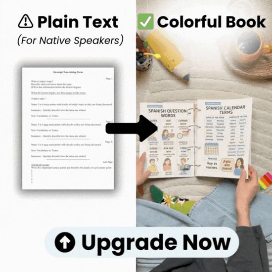 Upgrade to Colorful Interactive Spanish Notes [One Time Offer]